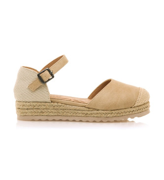 MTNG para mujer/niña. 49075 Sandalias Pad Beige (39), Tela, 1 a 3cm, Hebilla, Casual, moda infantil