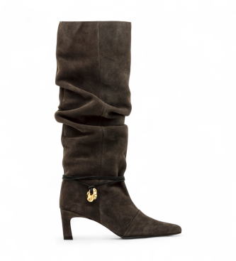 MTNG para mujer. 55921 Botas de Piel Gala marrón oscuro (36), 3 a 5cm, Cremallera, Casual