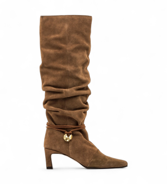 Mustang para mujer. 55921 Botas de Piel Gala marrón (38), 3 a 5cm, Cremallera, Casual