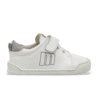 Mustang Kids unisex para niños. 49040 Zapatillas De Piel Free Blanco (26), 1 a 3cm, Cordones, Velcro, Casual, moda infantil