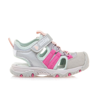 Mustang Kids para niña. 48740 Sandalias 48740 gris (31), Plano, Velcro, Casual, moda infantil