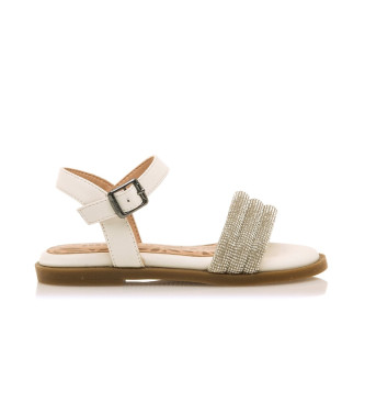 Mustang Kids para niña. 49086 Sandalias Collection plateado (34), Plata, Plano, Hebilla, Casual, moda infantil