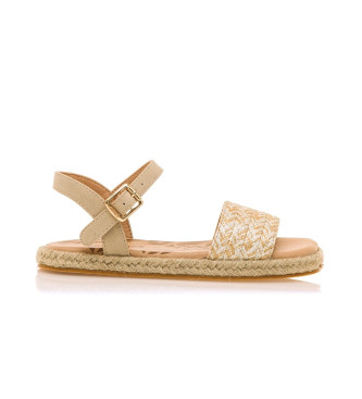 Mustang Kids para niña. 49088 Sandalias Collection beige (30), Plano, Hebilla, Casual, moda infantil