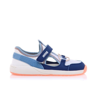 MTNG unisex para niños. 49046 Zapatillas Free azul (34), Plano, Velcro, Casual, moda infantil
