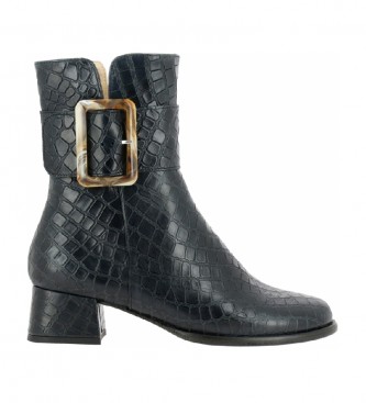 Neosens para mulher. Ankle Boots S3044 Alligator Preto -Altura do salt