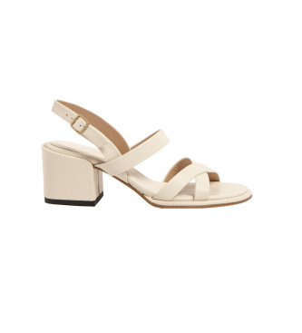 Sandalias de piel S3173 beige -Altura tacón 6cm- (37), 5 a 8cm, Hebilla, Casual, Fiesta, Neosens outlet