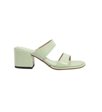Sandalias de piel S3174 verde -Altura tacón 6cm- (38), 5 a 8cm, Ninguno, Casual, Fiesta, Neosens outlet