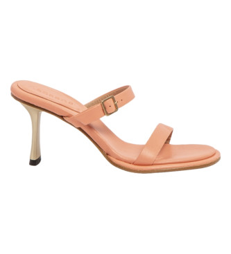 Sandalias de piel S3194 Nappa naranja -altura tacón: 8cm- (39), 5 a 8cm, Ninguno, Hebilla, Casual, Neos