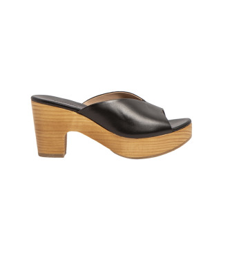 Neosens para mulher. Socas de couro S3274 preto -Altura do salto 8cm
