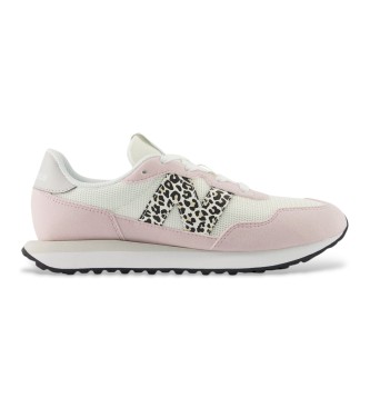 New Balance para mujer/niña. G237V1_KL Zapatillas 237 Lace blanco, rosa (38), Plano, Cordones, Casual, moda infantil