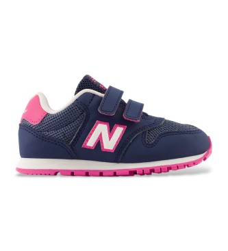 New Balance unisex para niños. IV500V1 Zapatillas 500 Hook & Loop marino (23.5), Plano, Velcro, Casual, moda infantil
