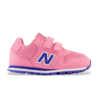 New Balance para niña. IV500V1 Zapatillas 500 Hook & Loop rosa (22.5), Plano, Velcro, Casual, moda infantil