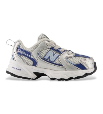 New Balance unisex para niños. I530V1_KL Zapatillas 530 Bungee Lace blanco (22.5), Plano, Cordones, Ninguno, Casual, Deportivo, moda infanti