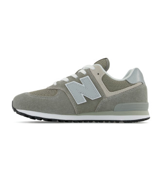 New Balance Unisex Para CriançA. GC574V1 Sapatilhas De Couro 574 Cinzentas (37), Plano, CordãO, Casual, Cinza, Moda Infantil-image