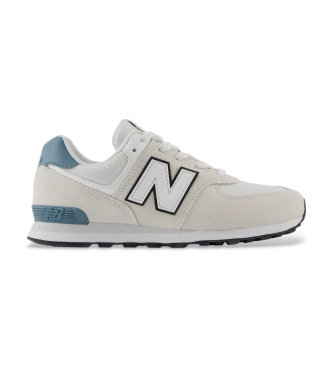New Balance para mujer/niña. G574V1_KL Zapatillas de Piel 574 Lace gris (39), Plano, Cordones, Casual, moda infantil