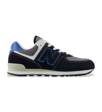 New Balance unisex para niños. GC574V1 Zapatillas 574 Lace negro (38), Plano, Ante, Cordones, Casual, moda infantil
