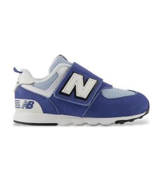 New Balance unisex para niños. I574V2_KL Zapatillas 574 New Hook & Loop azul (23), Piel, Plano, Velcro, Casual, moda infantil