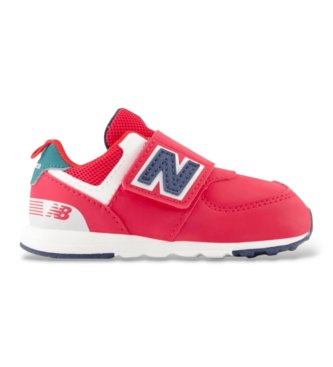 New Balance unisex Zapatillas 574 Gancho y bucle rojo