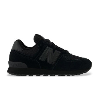 New Balance unisex para niños. PC574V1 Zapatillas 574 Lace negro (31), Tela, Plano, Cordones, Casual, moda infantil