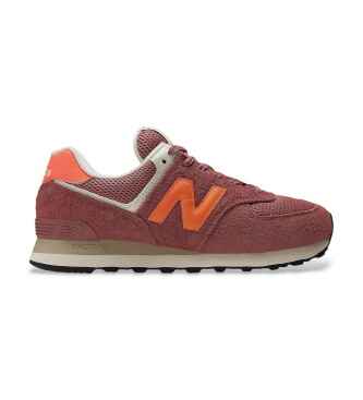 New Balance Unisex. U574V2_LI Sneakers In Pelle 574 Rosse (41.5), Rosso, Basso, Stringhe, Casual