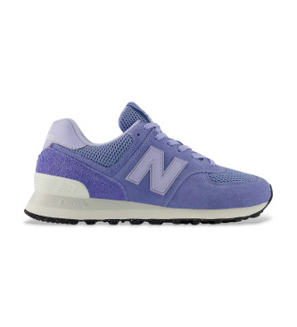 New Balance para mujer. W574V2_LI Zapatillas de Piel 574 azul (39), Plano, Cordones, Casual