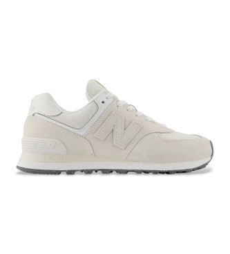 New Balance para mujer. WL574V2 Zapatillas de Piel 574 beige (37.5), Plano, Cordones, Casual
