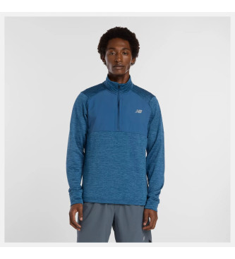 New Balance para hombre. MT43204 Sudadera Athletics Heat Grid azul (XL), Casual, Deportivo, Multideporte, Poliéster, Manga larga