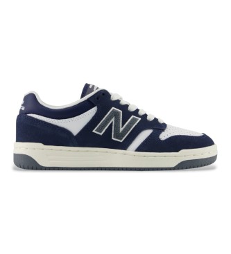 New Balance para mujer/niña. GB480V1_KL Zapatillas B480 Lace blanco, negro (39), Plano, Cordones, Casual, moda infantil