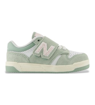 New Balance unisex para niños. IB480V1_KL Zapatillas B480 Hook & Loop verde (26), Plano, Cordones, Velcro, Casual, moda infantil