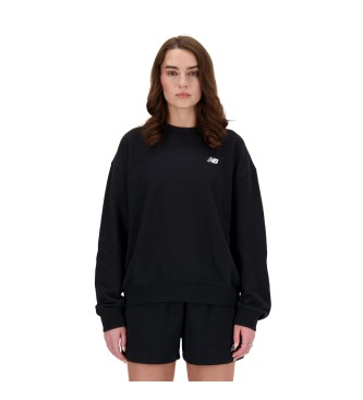 New Balance för kvinnor. WT41508 Sport Essentials sweatshirt i fransk frotté svart (XS), Casual, Bomull, Lång ärm