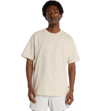 New Balancevoor mannen. MT53926 T-shirt met rond logo beige (L), Casual, Katoen, Korte mouwen