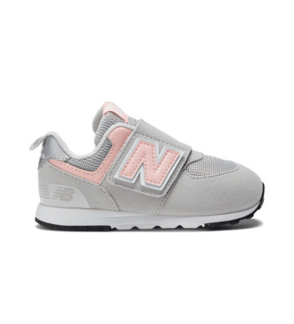 Zapatillas 574 New-b gris (27.5 W), Plano, Velcro, Casual, moda infantil, New Balance outlet 2024.