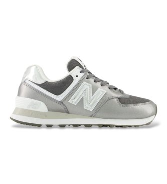 Sneakers i skinn 574 metallicgrå