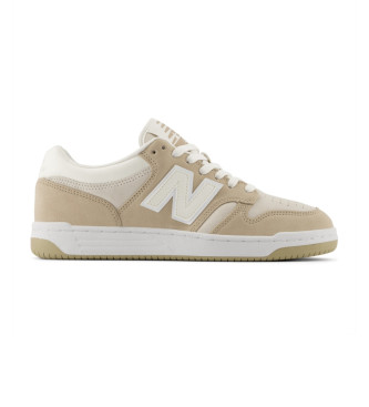 New Balance para hombre. BB480LV1 Zapatillas de Piel 480 beige (37), Plano, Cordones, Casual