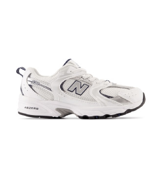 New Balance unisex para niños. PZ530V1 Zapatillas 530 Bungee blanco (30), Plano, Cordones, Casual, Deportivo, moda infantil