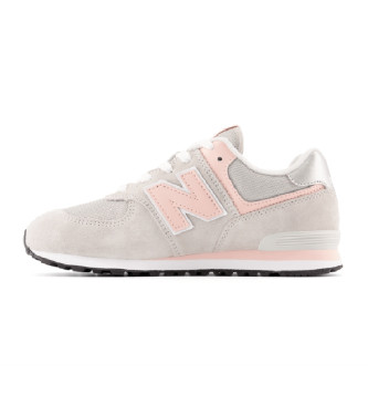 New Balance Unisex Para CriançA. GC574V1 TéNis 574 Cinzento (19 W), Plano, CordãO, Casual, Esportivo, Cinza, Running, Moda Infantil-image