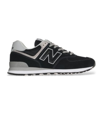 New Balance para hombre. ML574V3 Zapatillas de piel 574v2 Evergreen negro (44.5 2E), Plano, Cordones, Casual