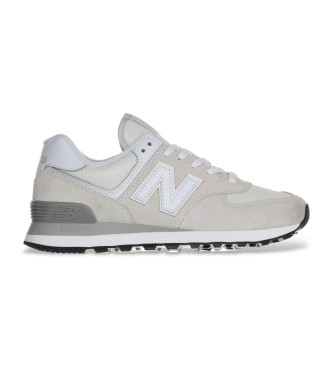 New Balance para mujer. WL574V3 Zapatillas de Piel 574 Core beige (36), Plano, Cordones, Casual