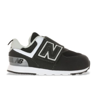 New Balance unisex para niños. NW574V1 Zapatillas 574 New B negro (23 W), Plano, Velcro, Casual, moda infantil