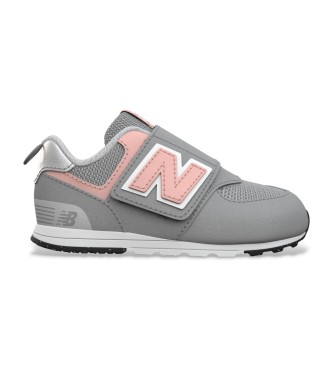New Balance unisex para niños. NW574V1 Zapatillas 574 New-b gris (21), Plano, Velcro, Casual, moda infantil
