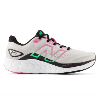 New Balance para mujer. W680V8 Zapatillas Fresh Foam 680 v8 gris, rosa (35), Blanco, Plano, Cordones, Casual, Deportivo