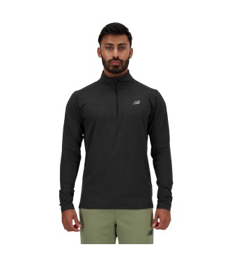 New Balance para hombre. MT41915 Jersey Space Dye 1/4 Zip negro (S), Casual, Poliéster Reciclado, Sostenible