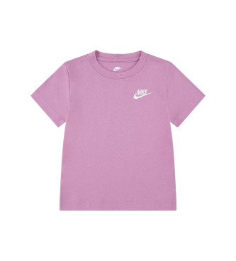 Nike para niña. 36C545 Camiseta logotipo rosa (4años= 96/104cm), Casual, Deportivo, Algodón, Multideporte, Manga corta, moda infantil