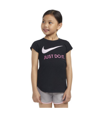 Nike unisex para niños. 36F245 Camiseta Swoosh negro (6años= 110/116cm), Casual, Deportivo, Algodón, Multideporte, Manga corta, moda infanti