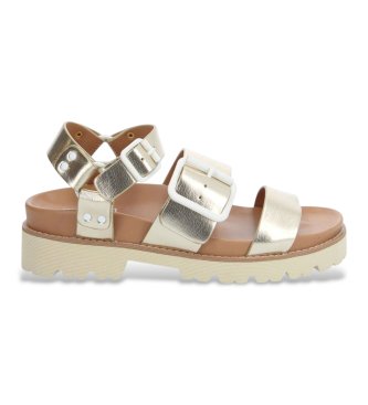 NO NAME para mujer. KNLCMET Sandalias Diseño dorado (37), 1 a 3cm, Hebilla, Casual