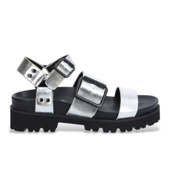 NO NAME para mujer. KNLCMET Sandalias Diseño plateado (40), Plata, Plano, Hebilla, Casual