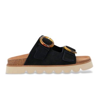 NO NAME para mujer. QNXSVS0 Sandalias de Piel Sandy Slap negro (41), Plano, Ninguno, Casual