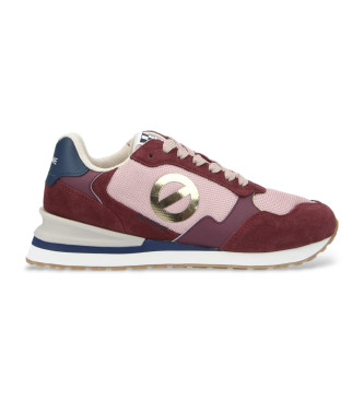 No Name Para Mujer. QNIPSK0 Zapatillas De Piel Tova Runner Granate (38), Plano, Ante, Cordones, Casual-image