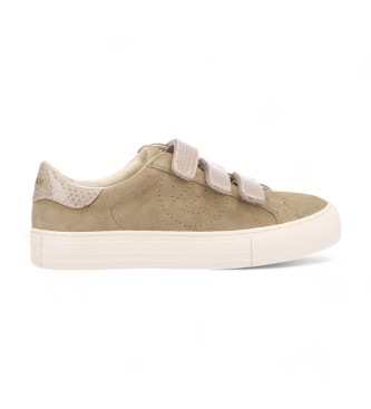 NO NAME para mujer. ONGFGE0 Zapatillas de Piel Arcade beige (36), Plano, Velcro, Casual, NO NAME outlet 2024.