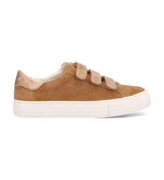 NO NAME para mujer. ONGFNA0 Zapatillas de Piel Arcade marrón (38), Plano, Velcro, Casual, NO NAME outlet 2024.
